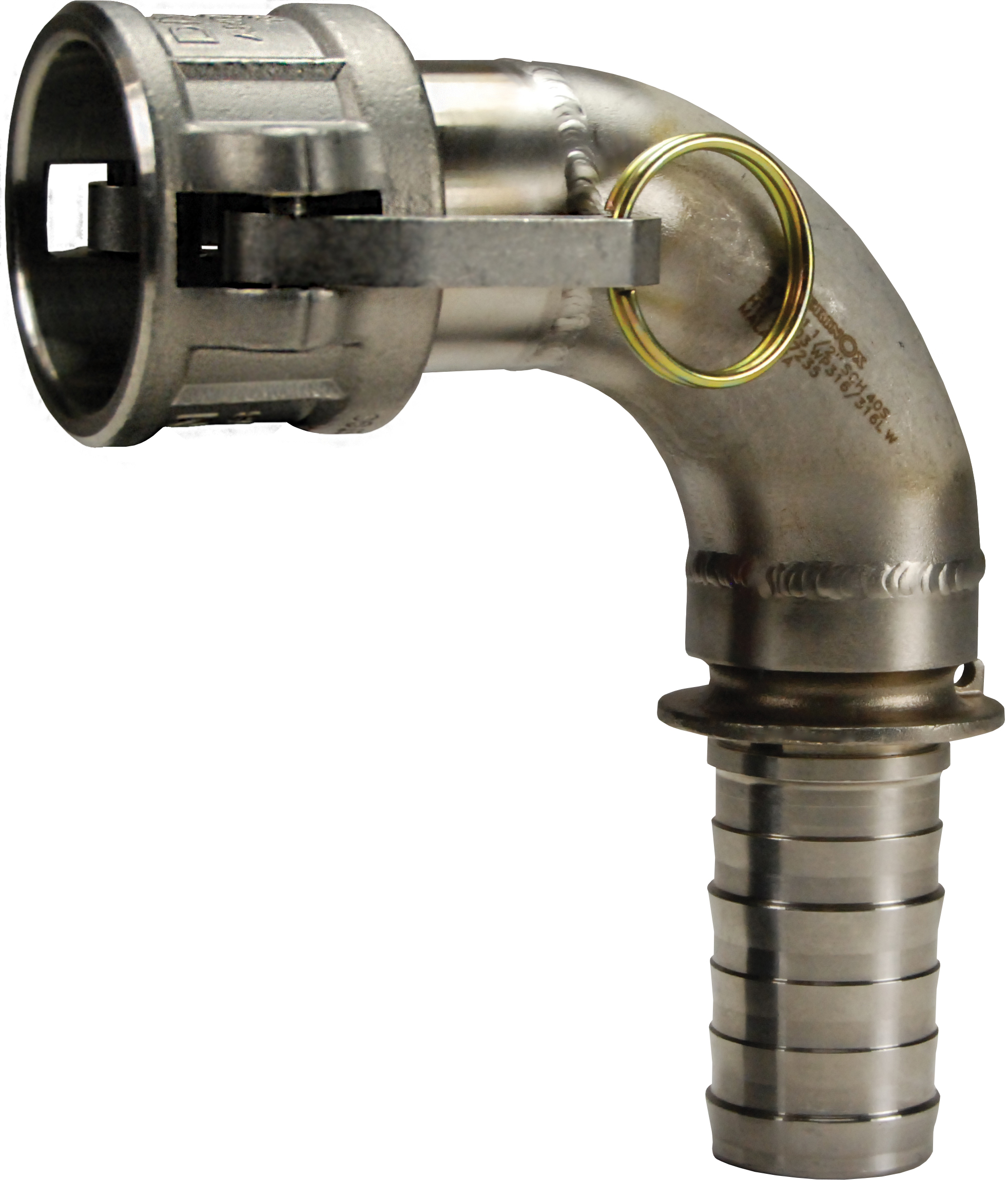 CAM & GROOVE 90° TYPE C COUPLER X HOSE SHANK ELBOW